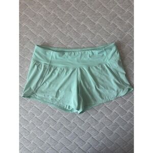 Lululemon Shorts Womens 10 Green Speed Up Lined Swift Running Athletic Gym Logo